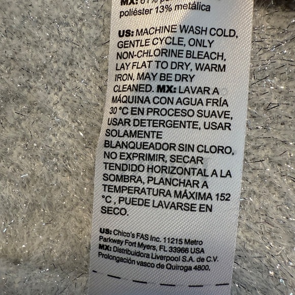 WHBM Metallic Tinsel Trim Sweater NWT - Picture 8 of 10